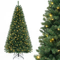 8 FT Pre-Lit Hinged Christmas Tree with 1182 Branch Tips, 400 Warm White LEDs and 8 Modes