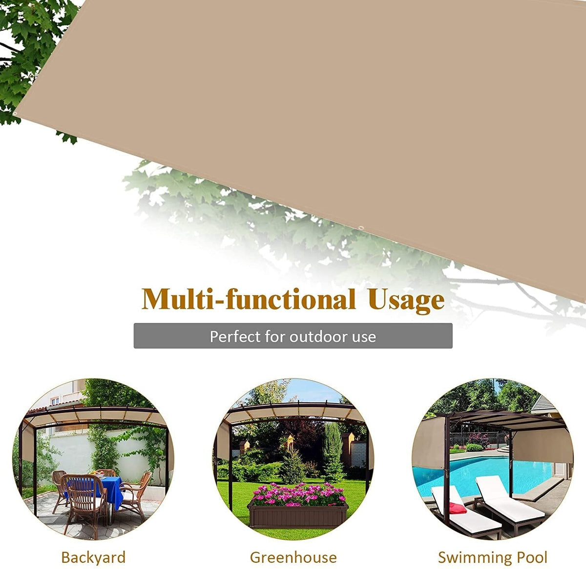 6.7 x 17 Feet Pergola Structure Universal Replacement Canopy Cover