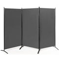 6 Feet 3 Panel Room Divider with Durable Hinges Steel Base-Gray