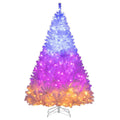 6 FT White Pre-Lit Hinged Christmas Tree with 1000 Tips, 280 Dual Colour LEDs and 11 Modes