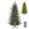6 FT Pre-Lit Christmas Tree with 714 Tips, 260 Colour Changeable LEDs, Remote and Memory