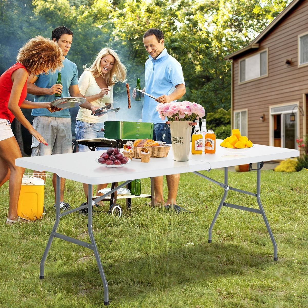 6 ft Folding Portable Plastic Outdoor Camp Table
