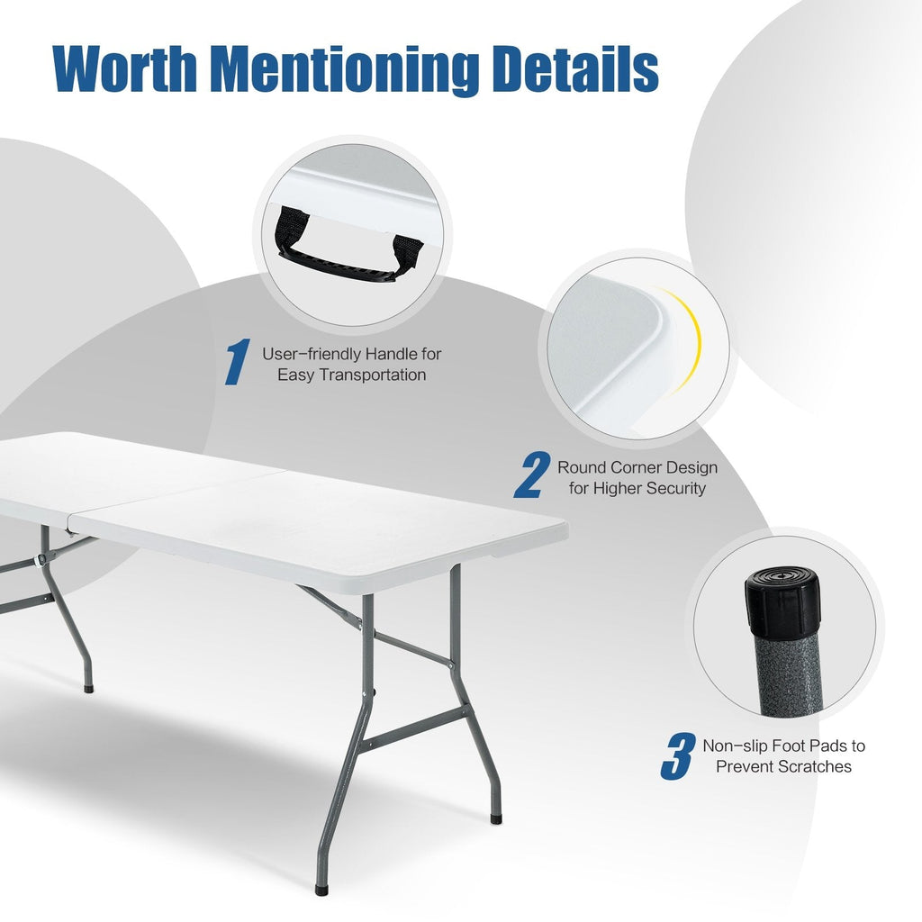6 ft Folding Portable Plastic Outdoor Camp Table