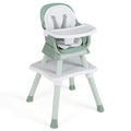 6-in-1 Convertible Baby High Chair with Adjustable Removable Tray-Green
