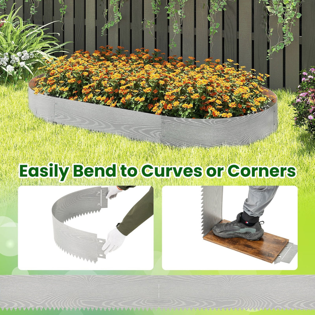 6-Pack 20 FT Galvanized Metal Landscape Edging for Lawn（Patented）
