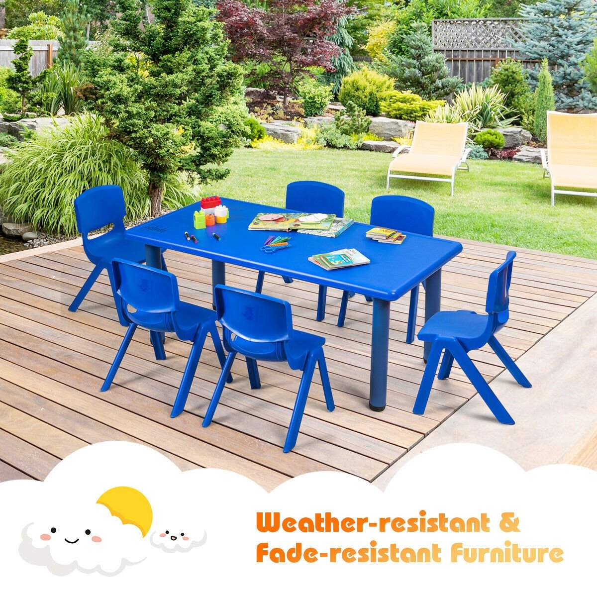 6 Pack Kids Stackable Classroom Chairs in Blue, Ages 3 to 8
