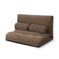 6-Position Adjustable Sleeper Lounge Couch with 2 Pillows-Brown