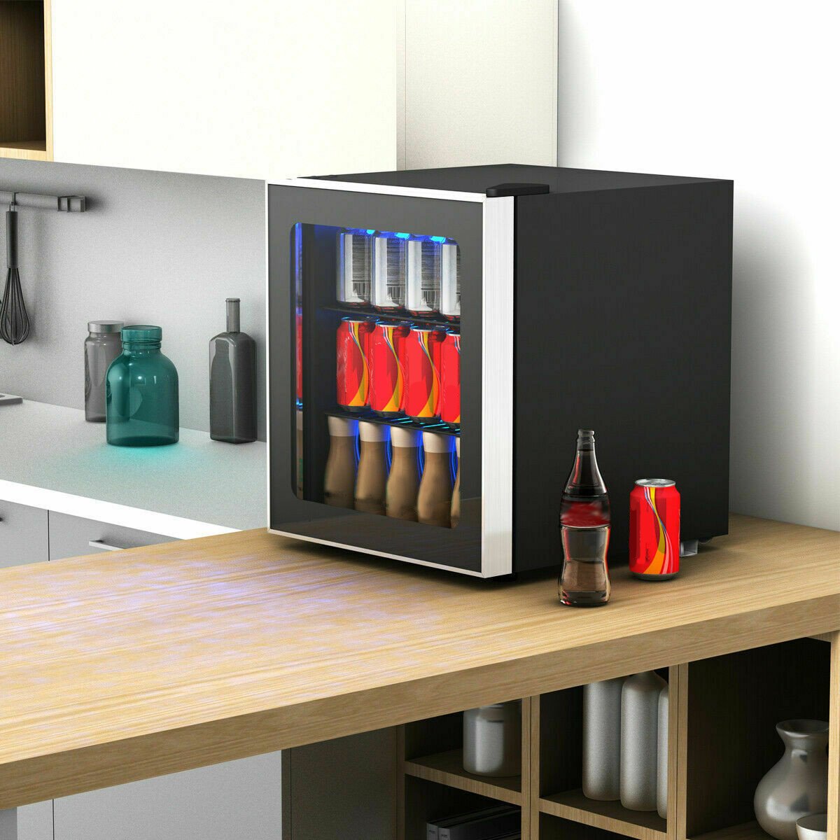 60 Can Beverage Mini, Refrigerator with Glass Door