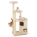 60 Inch Cat Tree with a Two Storey Condo, Bamboo Lining and Seven Sisal Posts