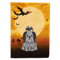 Caroline's Treasures BB4355CHF Halloween Shih Tzu Black Silver Flag Canvas House Size, Large, Multicolor