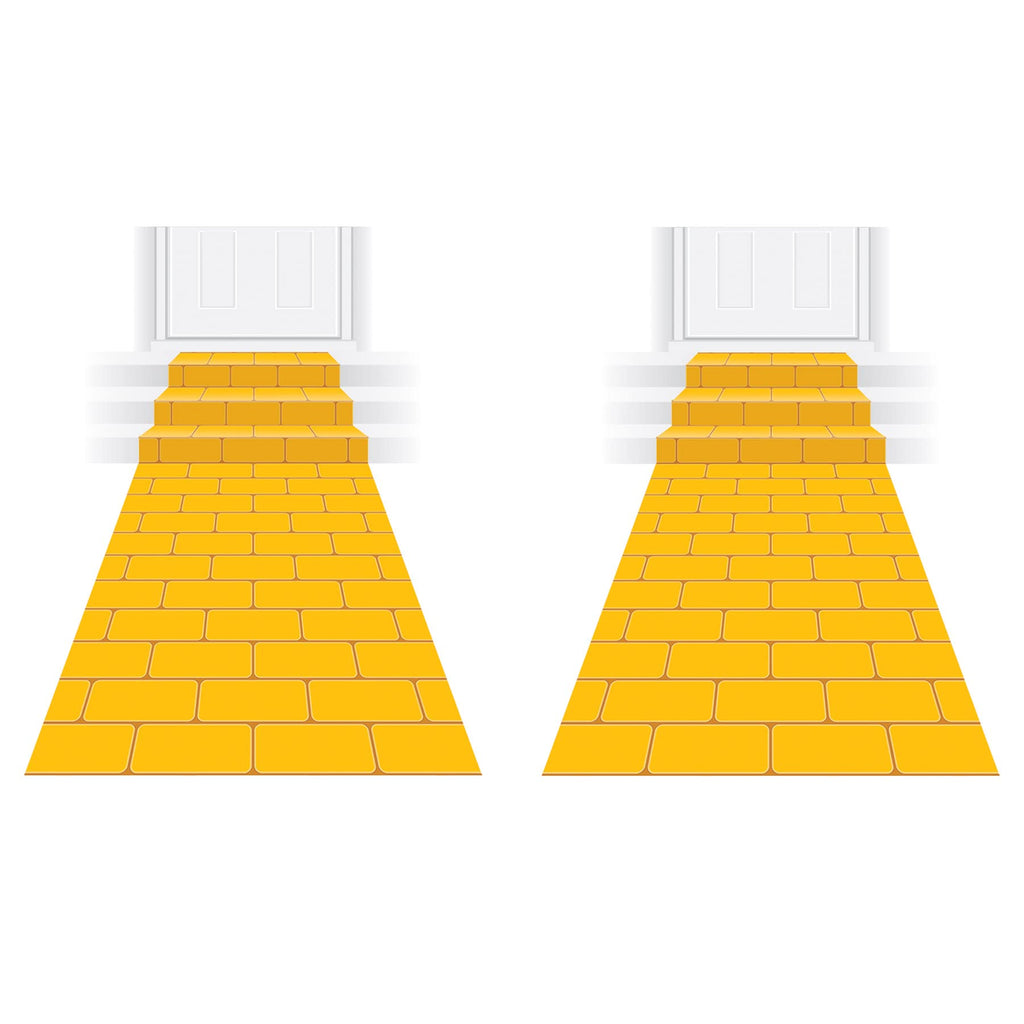Beistle 2 Piece Novelty Yellow Brick Aisle Floor Runners for Princess Theme, Halloween Cosplay Party Decorations