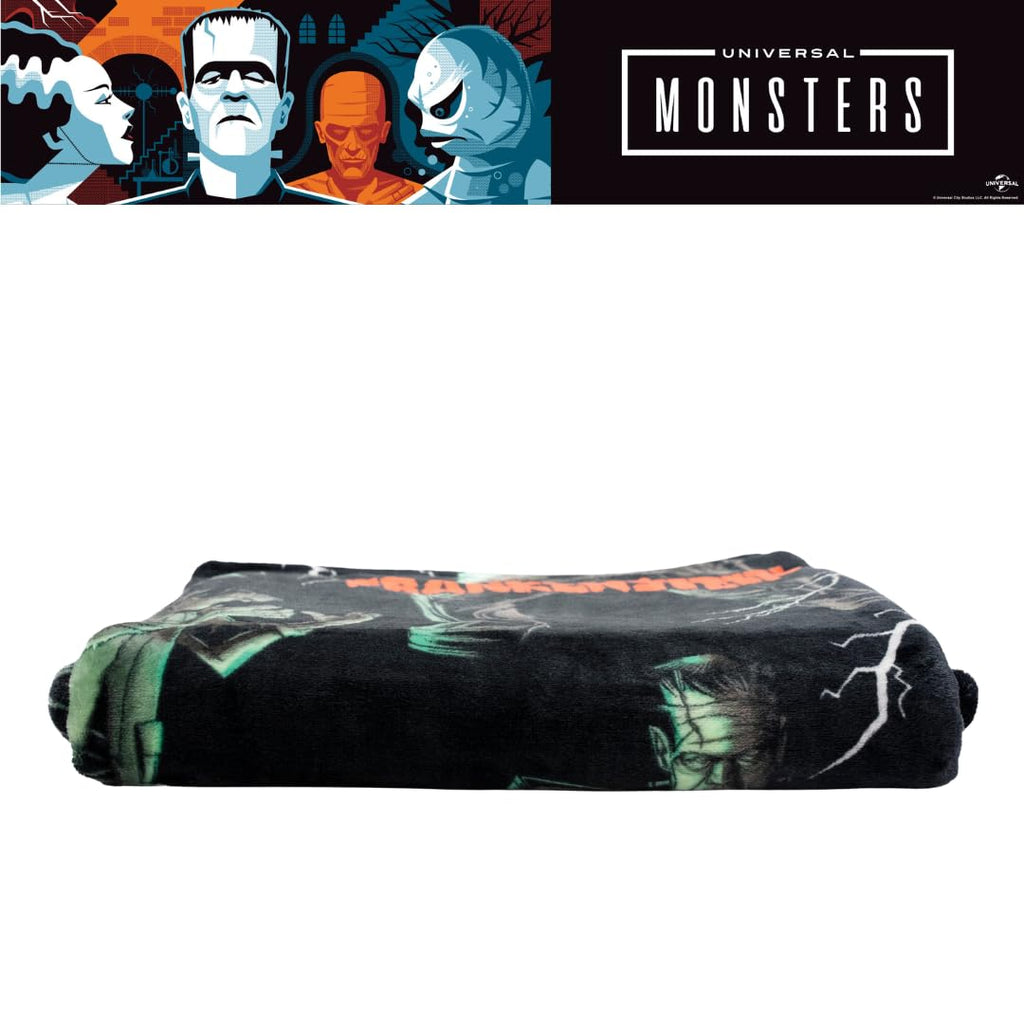 Franco Collectibles Universal Monsters Frankenstein Halloween Horror Throw Blanket, Super Soft Cozy Plush Bedding, 50" x 70", (Officially Licensed Product)