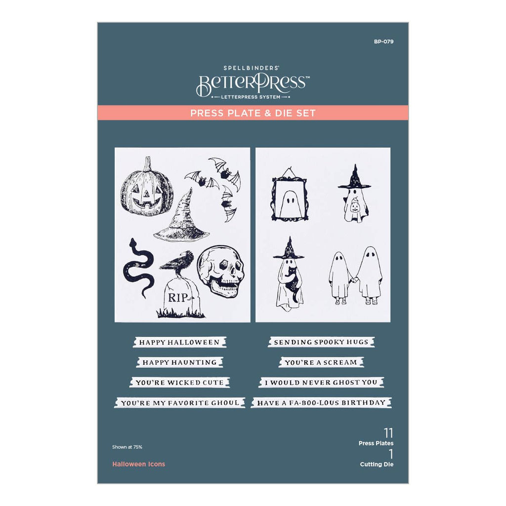 Spellbinders Halloween Icons Press Plates, Metal