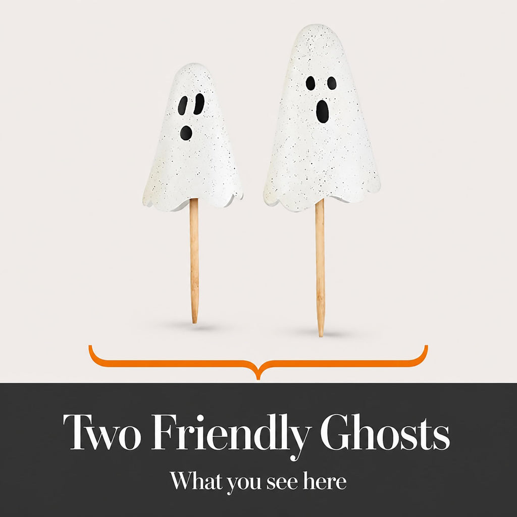 Mud Pie Halloween Metal Ghost Yard Signs, 24", 20"