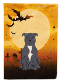 Caroline's Treasures BB4312GF Halloween Staffordshire Bull Terrier Blue Flag Garden Size, Small, Multicolor