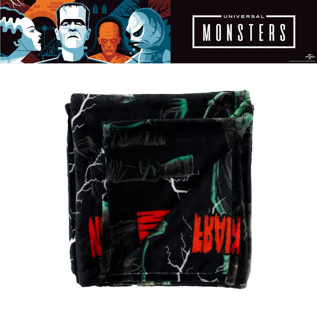 Franco Collectibles Universal Monsters Frankenstein Halloween Horror Throw Blanket, Super Soft Cozy Plush Bedding, 50" x 70", (Officially Licensed Product)
