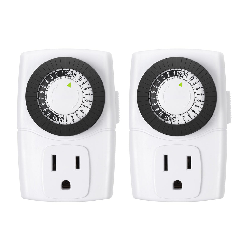 BN-LINK BND-60/U47 Indoor Mini 24-Hour Mechanical Outlet Timer, 3-Prong, 2-Pack 🍁 All In One Marketplace Canada