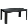 63 Inch Rectangular Modern Dining Kitchen Table for 6 People-Black