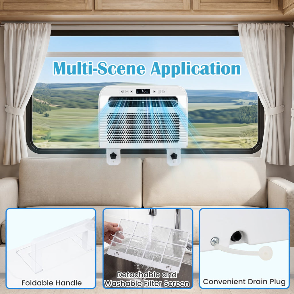 6500 BTU Window AC Unit with WiFi APP Voice Control 24H Timer and Quiet Operation-White