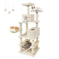 66 Inch Cat Tree with Two Condos, Eleven Sisal Posts and a Turning Basket