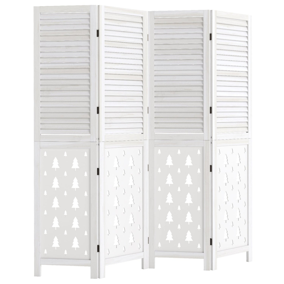 67 inches Tall Wood Room Divider Indoor Wooden Partition for Room Separation-4 Panels