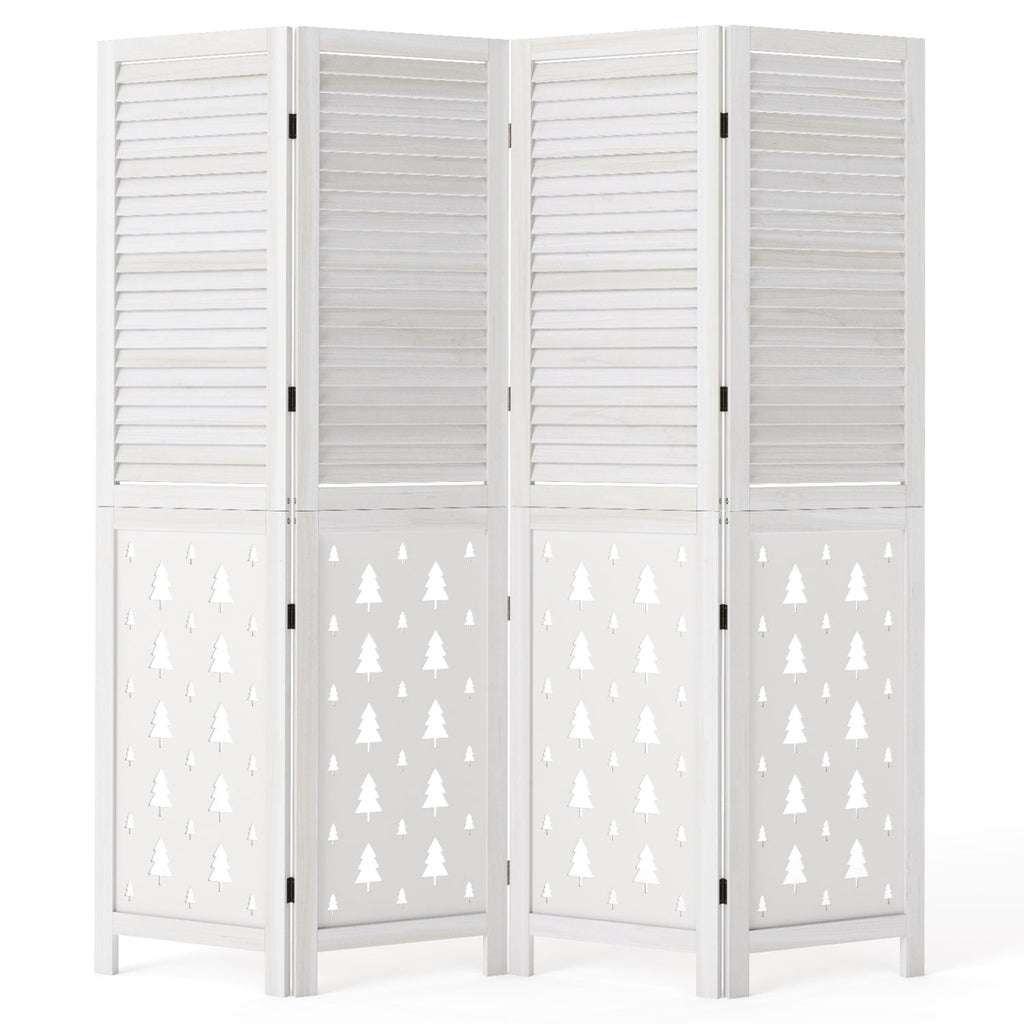 67 inches Tall Wood Room Divider Indoor Wooden Partition for Room Separation-4 Panels
