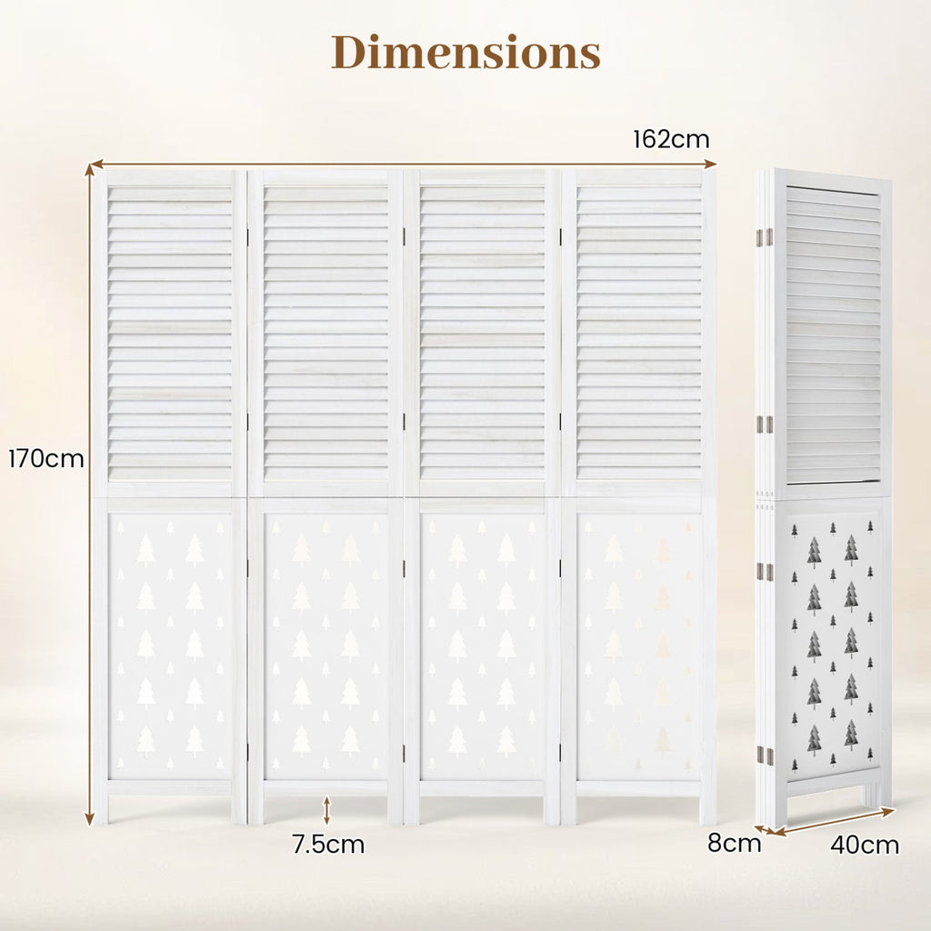 67 inches Tall Wood Room Divider Indoor Wooden Partition for Room Separation-4 Panels