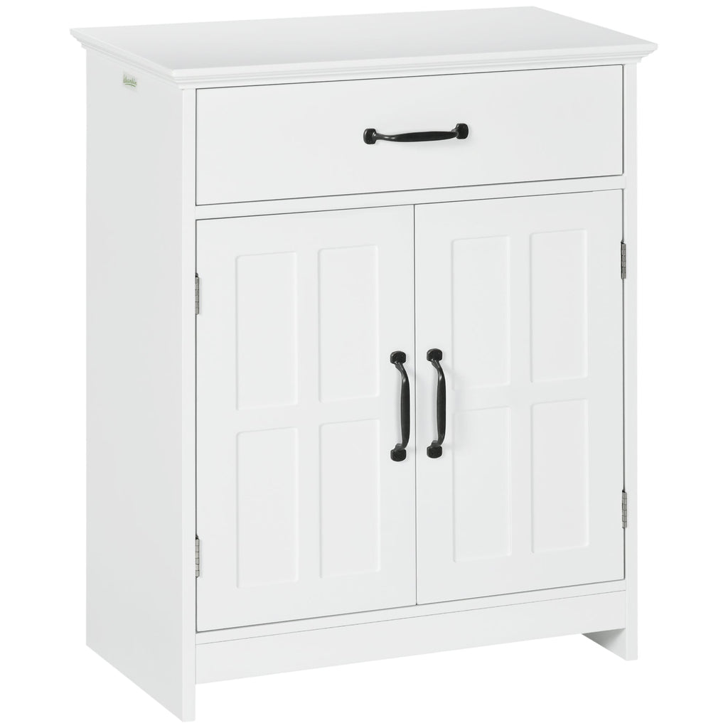 Bathroom Storage, Bathroom Cabinet with 2 Doors, Adjustable Shelves for Living Room Kitchen, 23.6"x11.8"x29.5", White