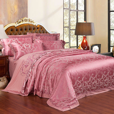 European Jacquard Satin Embroidered Bedding Set