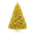 6 FT Champagne Gold Tinsel Christmas Tree, Hinged with Foldable Stand, Unlit