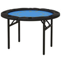 Foldable Poker Table Blackjack Texas Holdem Poker Game Table with Cup Holders, 47" Round, Black