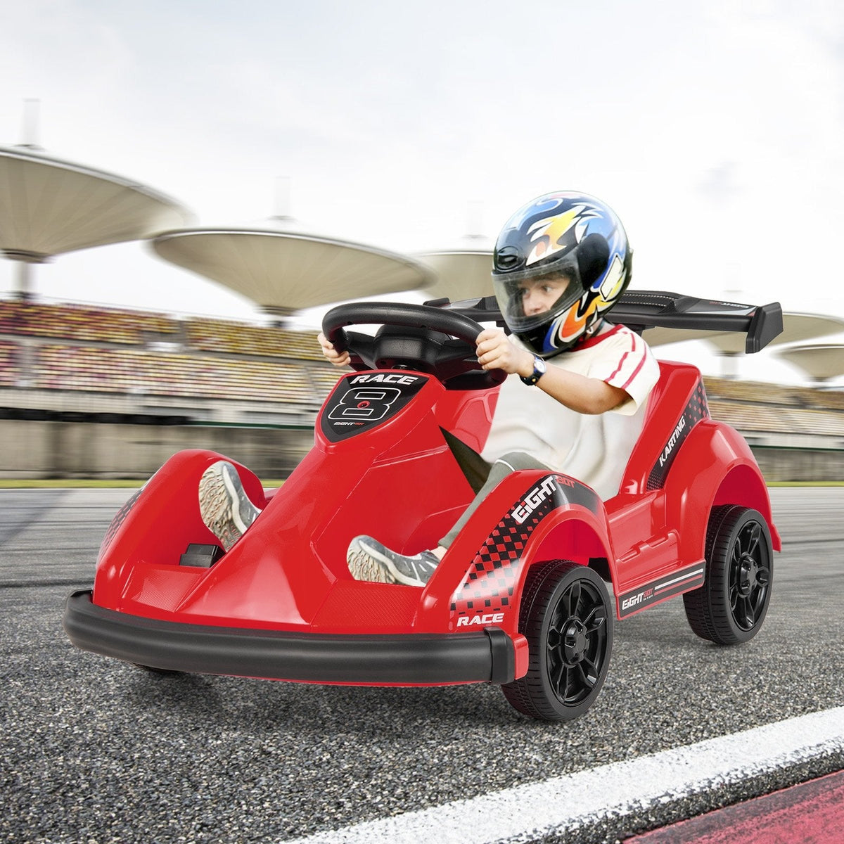 6V Kids Ride On Go Kart with 65.6 ft Remote Range, Soft Start and PP Wheels, Red