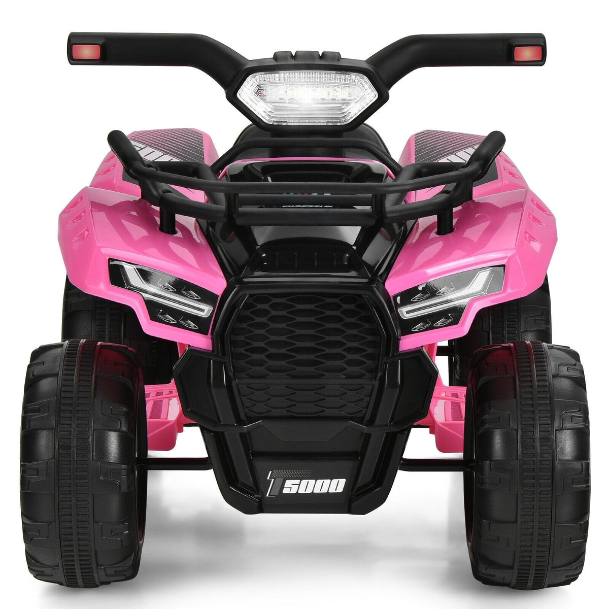 6V Kids Ride On ATV Quad with LED Headlight, Horn and MP3 Input, Pink