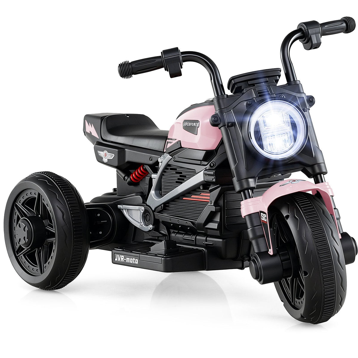 6V 3 Wheel Kids Electric Motorcycle with 10 Songs, 2 Stories and USB Port, Pink