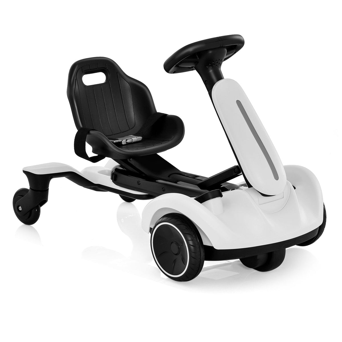 6V Kids Ride On Drift Car with 20 lb Frame and 33.5 Inch Extended Length, White