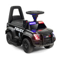 6V Kids Ride On Police Car with Working Megaphone, Siren and Flashing Lights, Black
