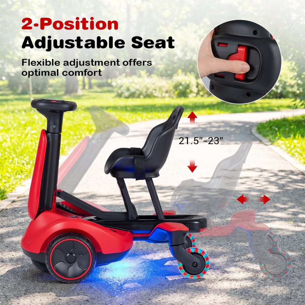 6V Kids Ride On Drift Kart with Auxiliary Anti Tip Wheels and 6.5 Inch Drive Wheel, Red