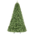 7.5 FT Artificial Christmas Tree, Unlit Hinged Xmas Tree with 2514 Branch Tips and Metal Base