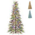7.5 FT Pre-Lit Artificial Christmas Tree, Sparse Fir Shape, 725 TPE Tips and 500 Multicolour LEDs
