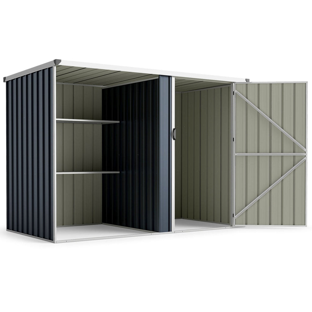 7.6 x 4 Ft Outdoor Metal Storage Shed with Lockable Single Door-Gray