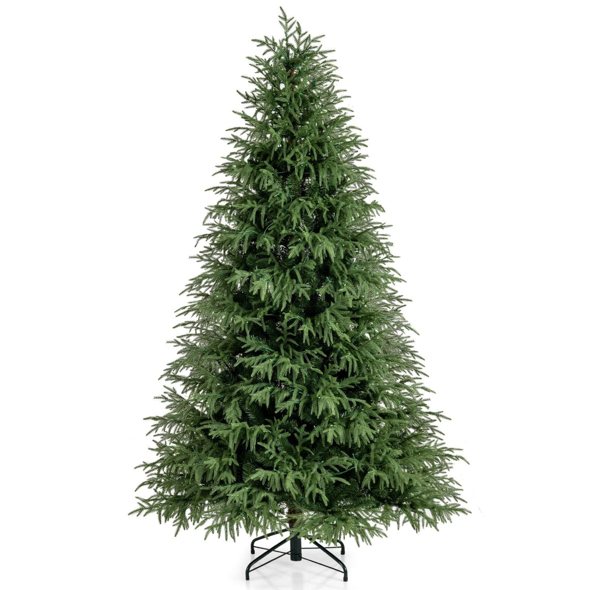 7 FT Pre-Lit Artificial Christmas Tree, Hinged, 1217 Soft TPE and PVC Tips with 400 Warm White LEDs