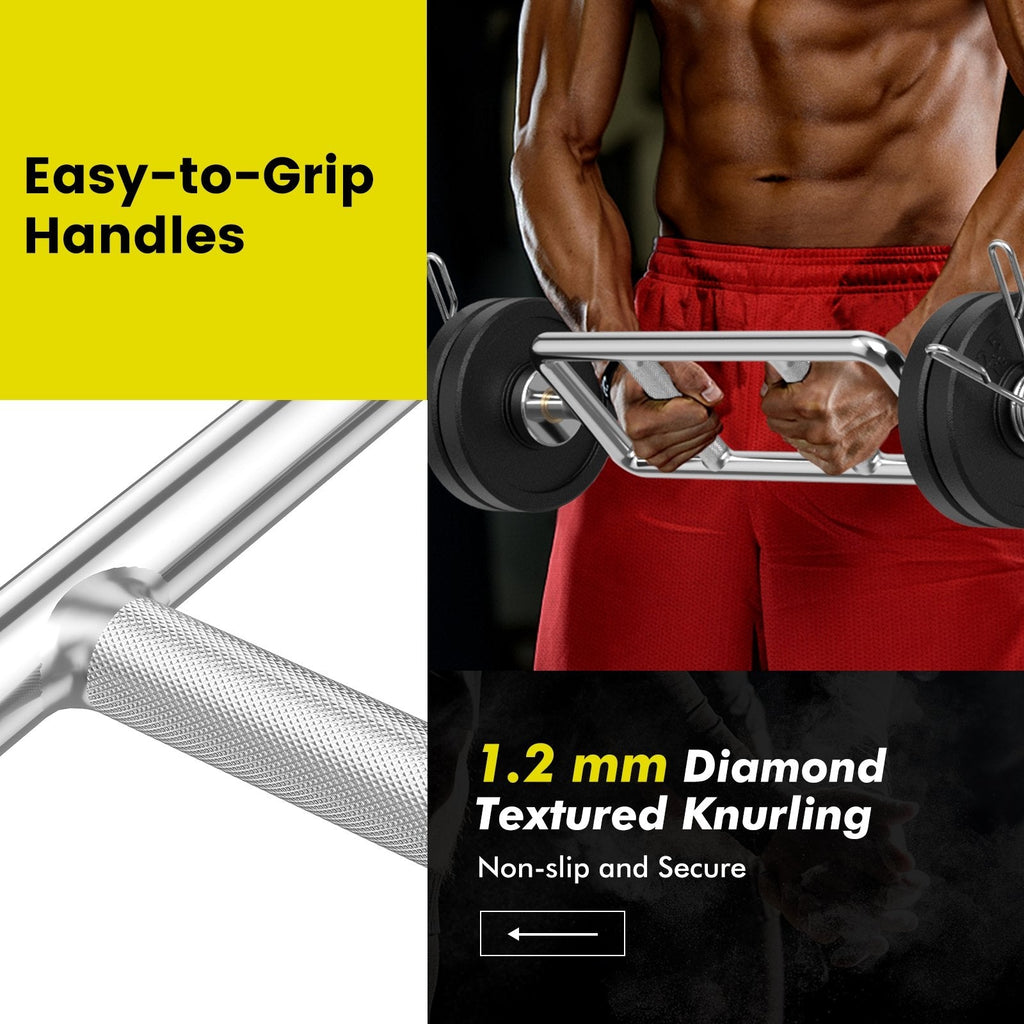 700 LBS Olympic Triceps Bar with Knurled Handles for Squats, Deadlifts, Shrugs