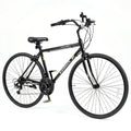 700C Hybrid Bike with Shimano 18 Speed and Phone Holder, Black