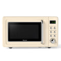 700W Retro Countertop Microwave Oven with 5 Micro Power and Auto Cooking Function-Cream White