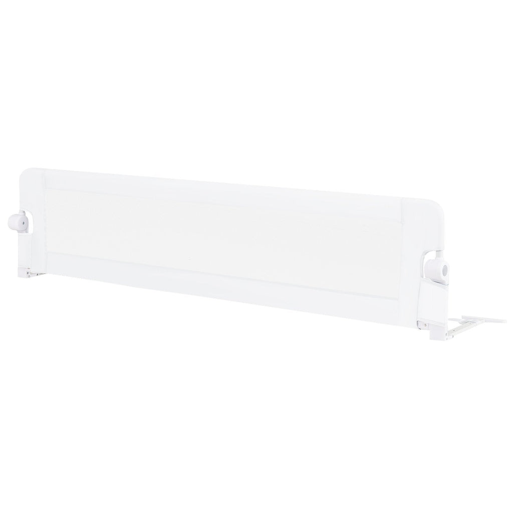 71-Inch Foldable Bed Rail Swing Down Baby Bed Guard Rail with Adjustable Safety Strap-White