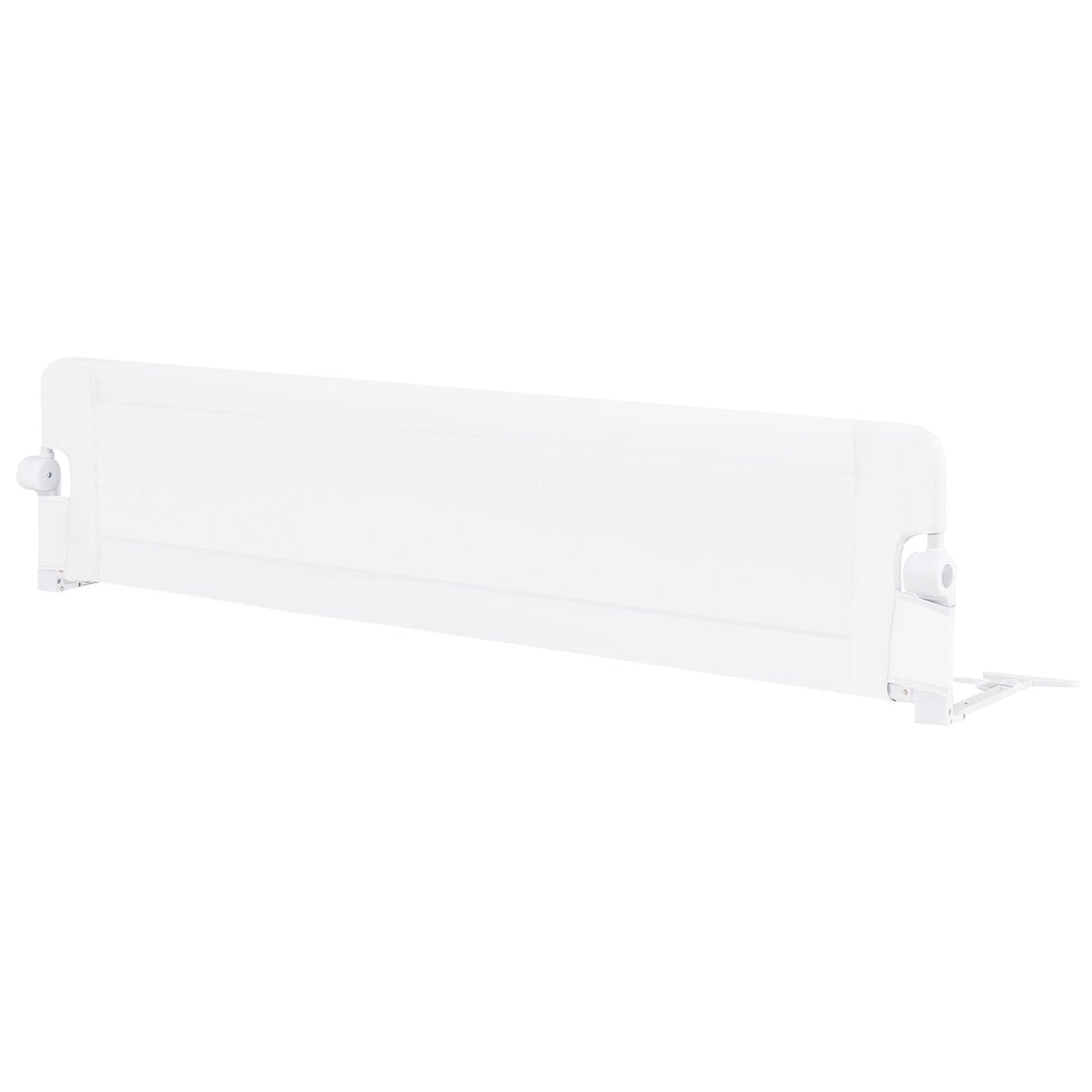 71-Inch Foldable Bed Rail Swing Down Baby Bed Guard Rail with Adjustable Safety Strap-White