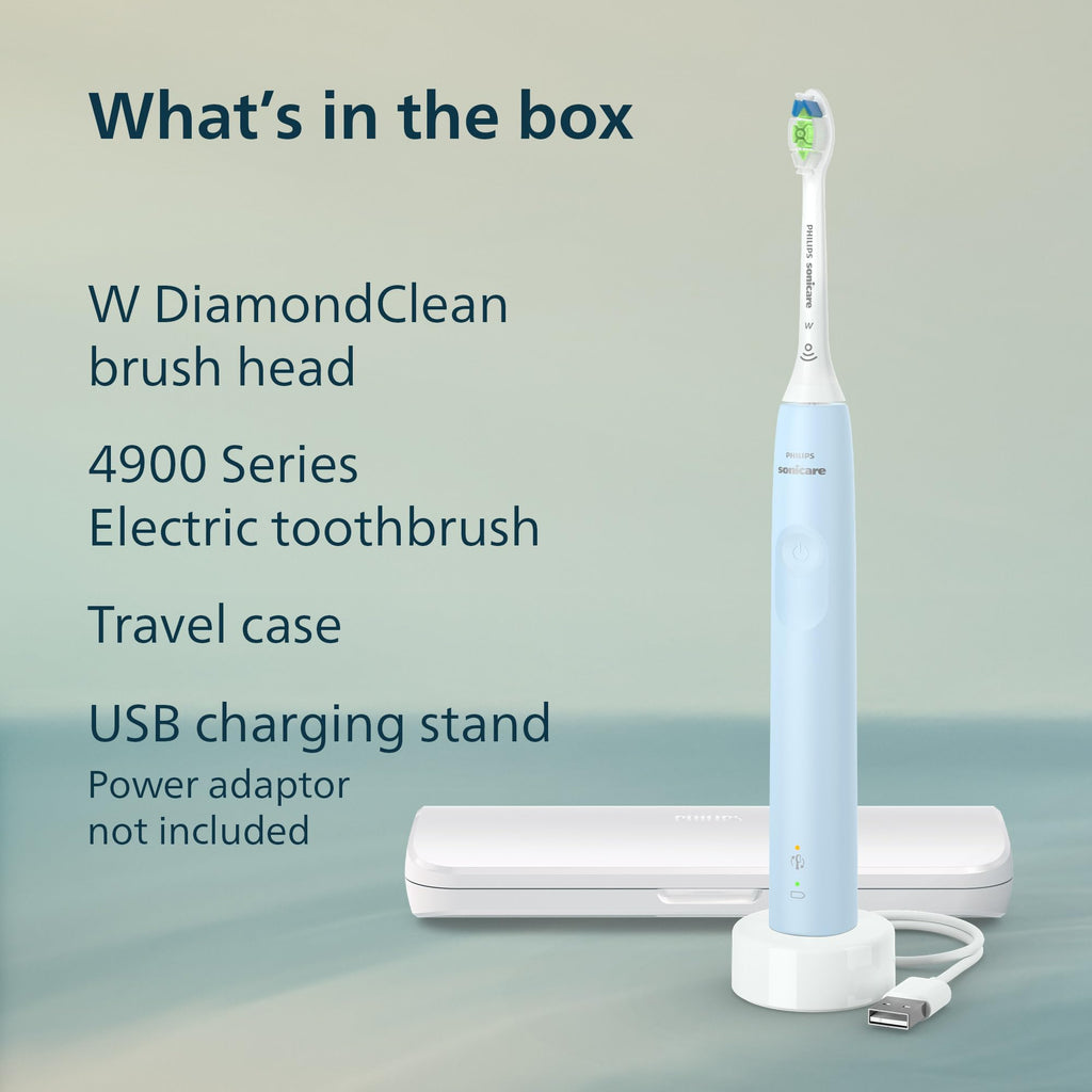 Philips Sonicare 4900 Series Electric Toothbrush - Sonic Toothbrush With Advanced Sonic Technology, Pressure Sensor, Two Intensity Settings, SmarTimer & QuadPacer, Light Blue, Model HX3683/32 🍁 All In One Marketplace Canada
