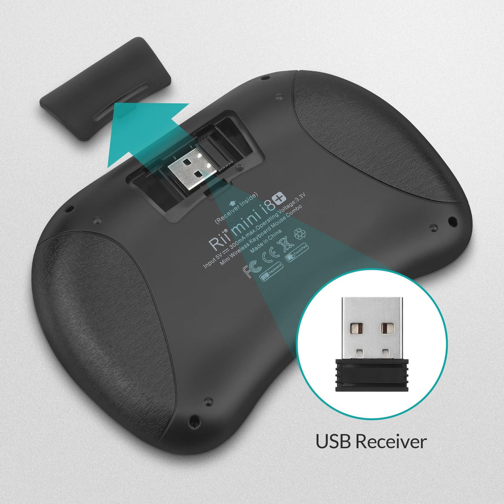 Rii i8+ Mini Wireless Keyboard,Bluetooth Keyboard with Touchpad,Handheld Remote,LED Backlit Compatible with Android TV Box, Android Smart TV,HTPC,Raspberry Pi, Win 7 8 10,Mac OS 🍁 All In One Marketplace Canada