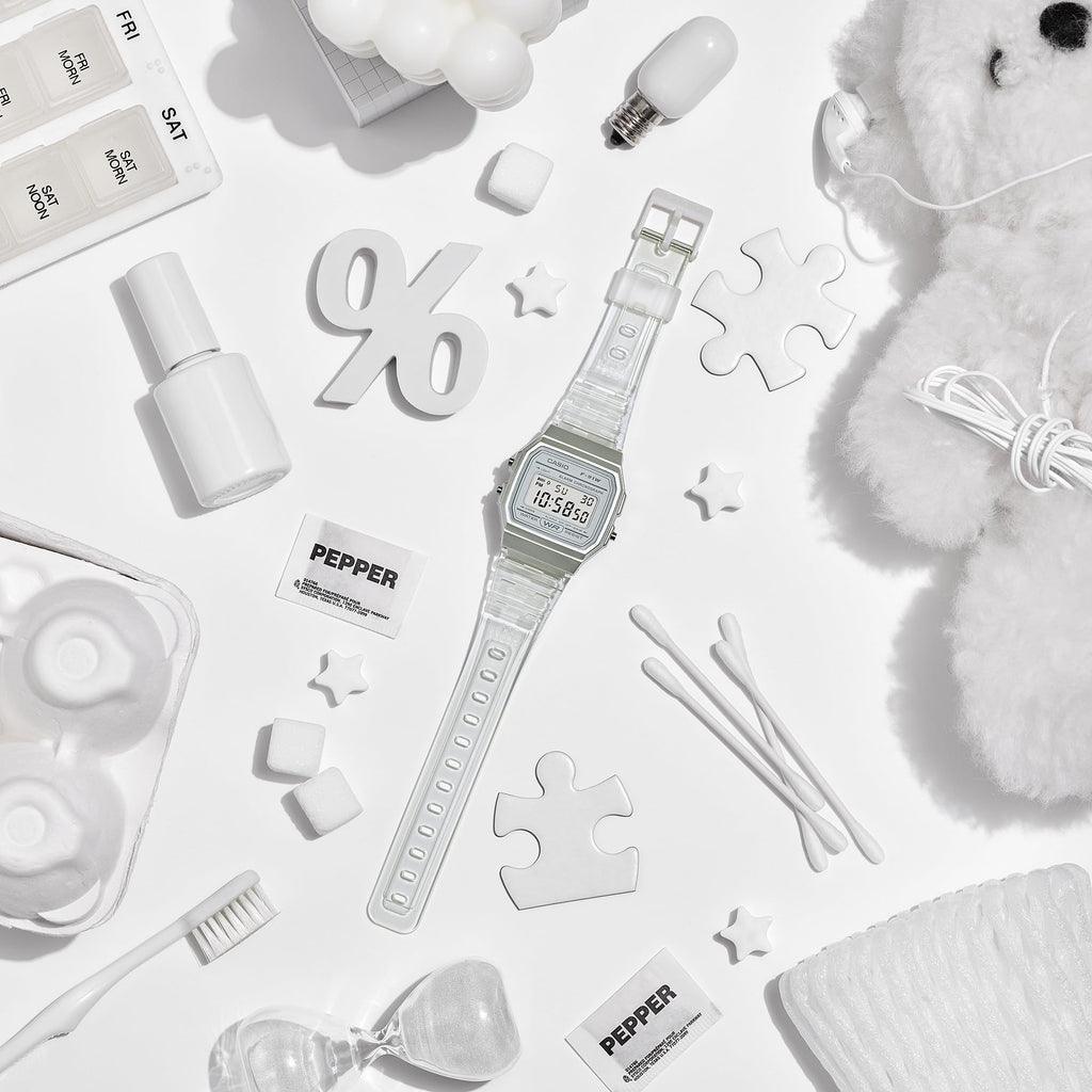 Casio Quartz Watch with Resin Strap, Clear, 20 (Model: F-91WS-7CF) 🍁 All In One Marketplace Canada