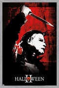 Halloween II - Red Wall Poster, 34L" x 22.4W", Gray Framed Version